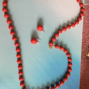 Vintage costume jewelry necklace and earring set